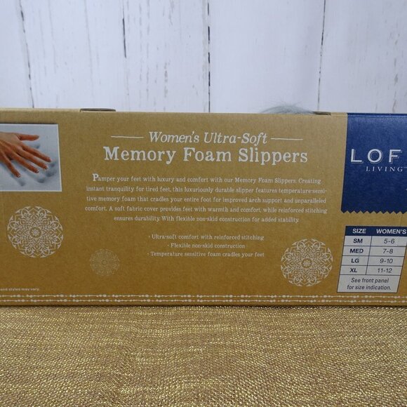 Loft Living Ultra Soft Memory Foam Slippers L New - Picture 7 of 7